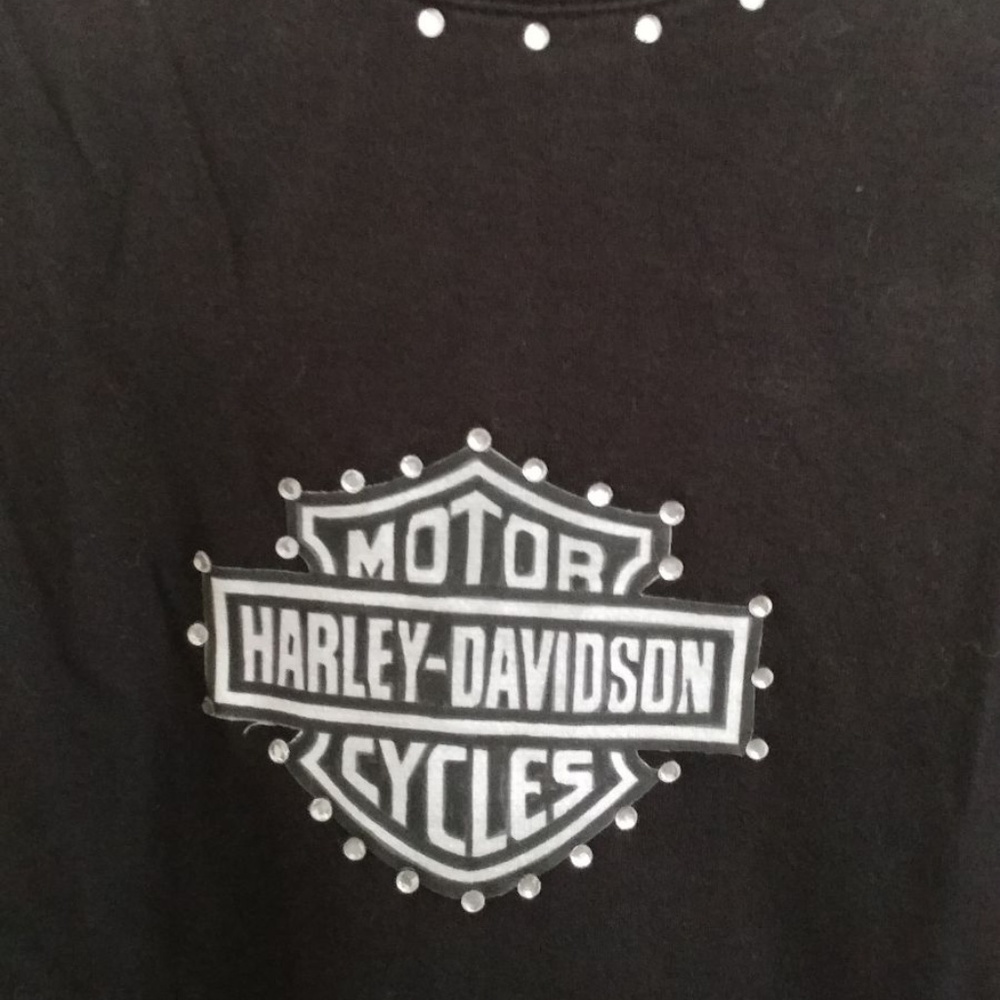 Rhinestone Harley Inspired Shirt M